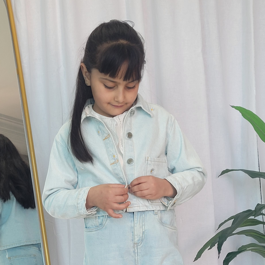 Veste jean avec Broderie