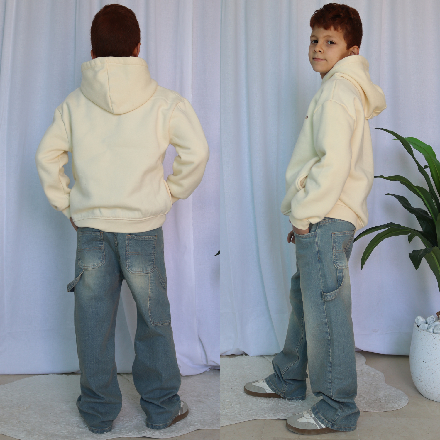 Jean Baggy Garçon - Bleu dirty