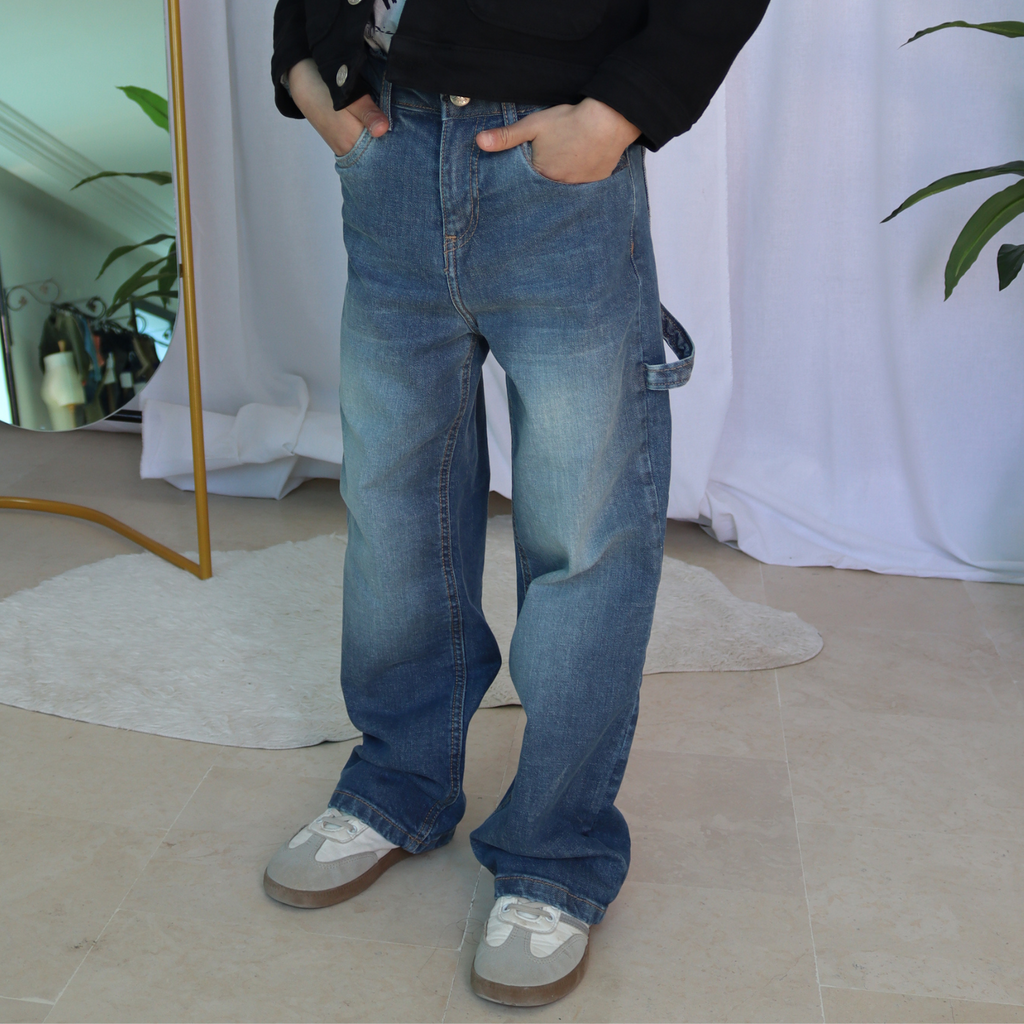 Jean Baggy Garçon - Bleu foncé