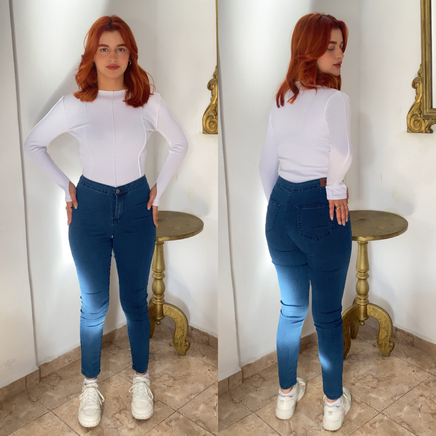 Série 8P Jean Skinny moullant à taille haute