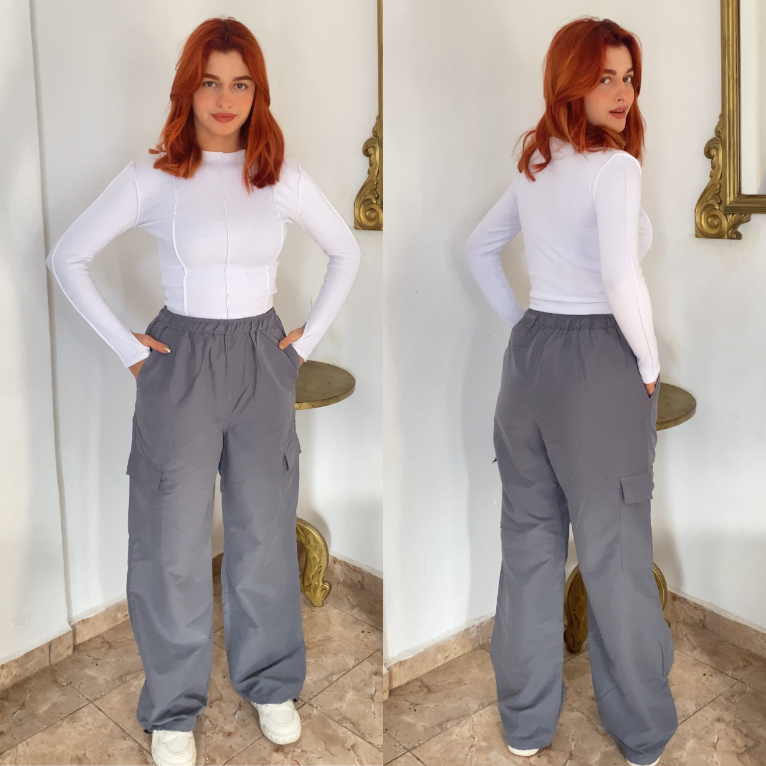 Pantalon style parachute