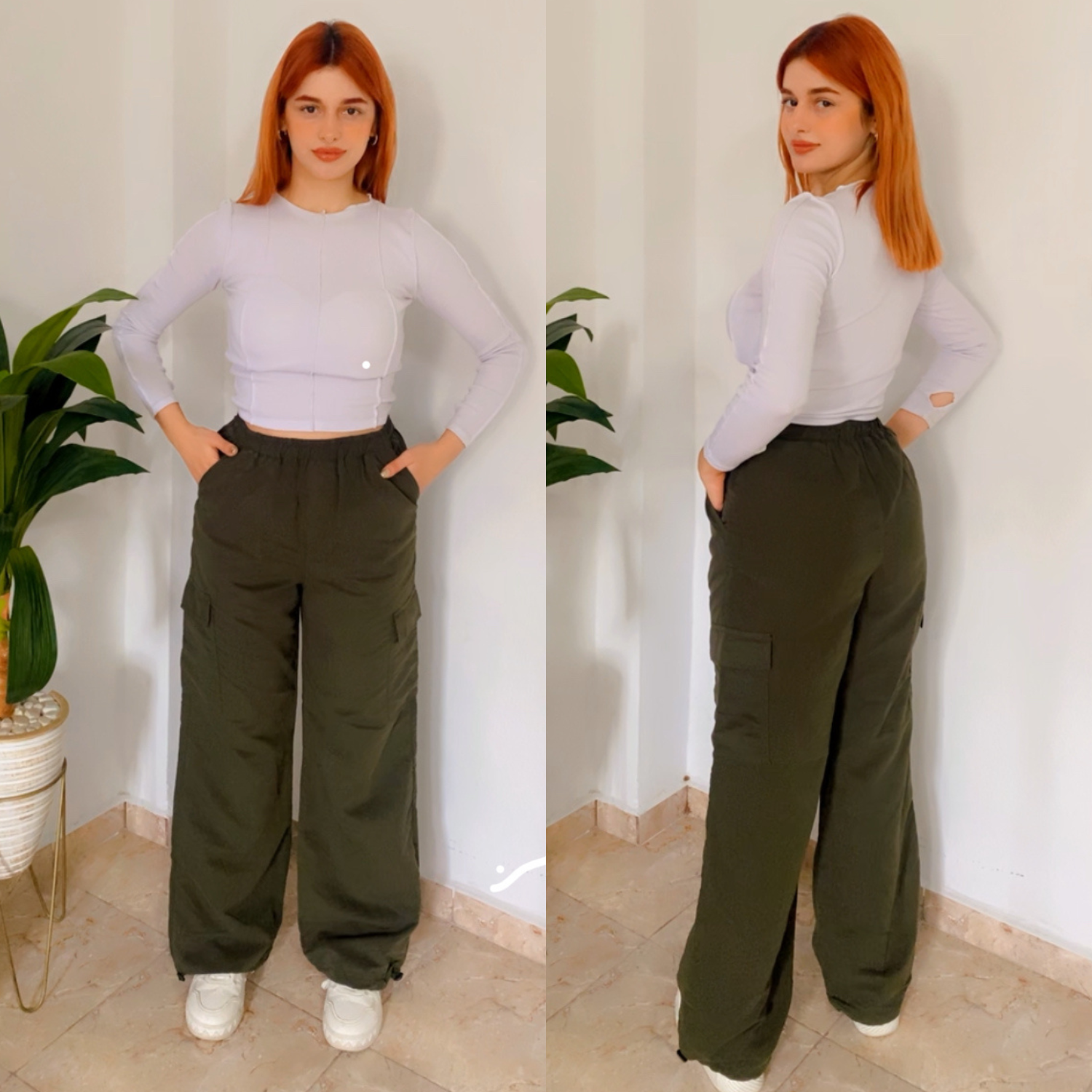 Pantalon style parachute