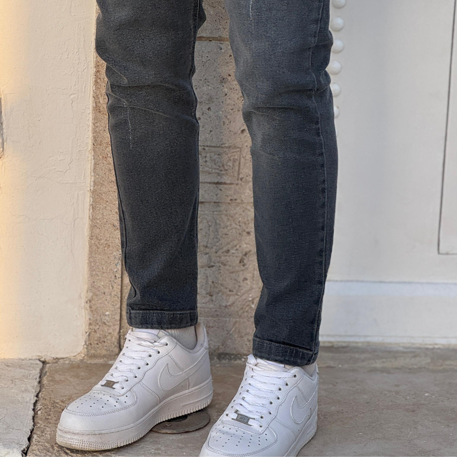 Jean simple coupe slim - Gris délavé