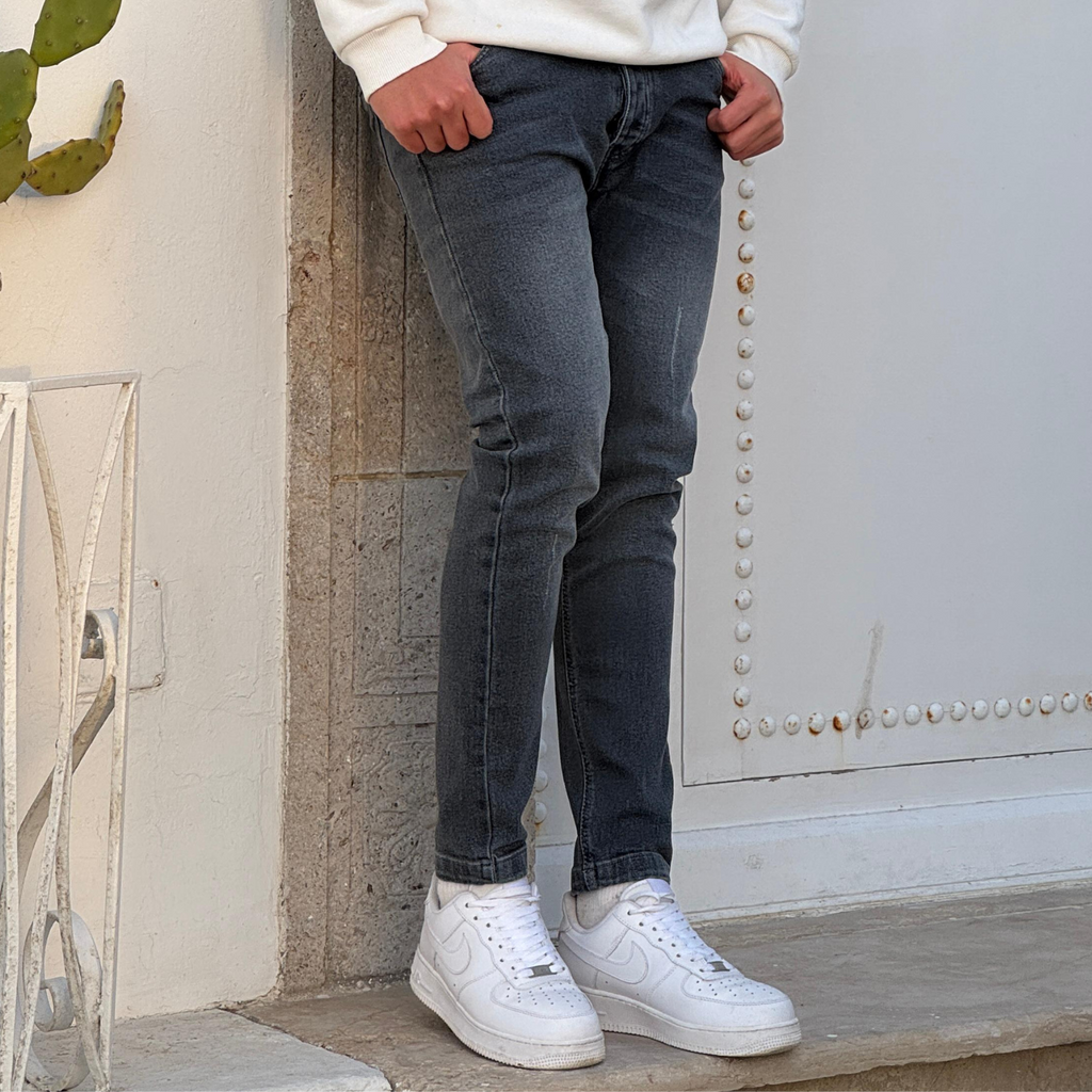 Jean simple coupe slim - Gris délavé