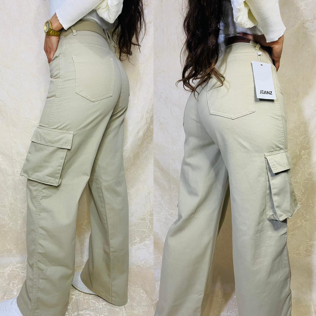 Pantalon baggy cargo à poches fantaisies