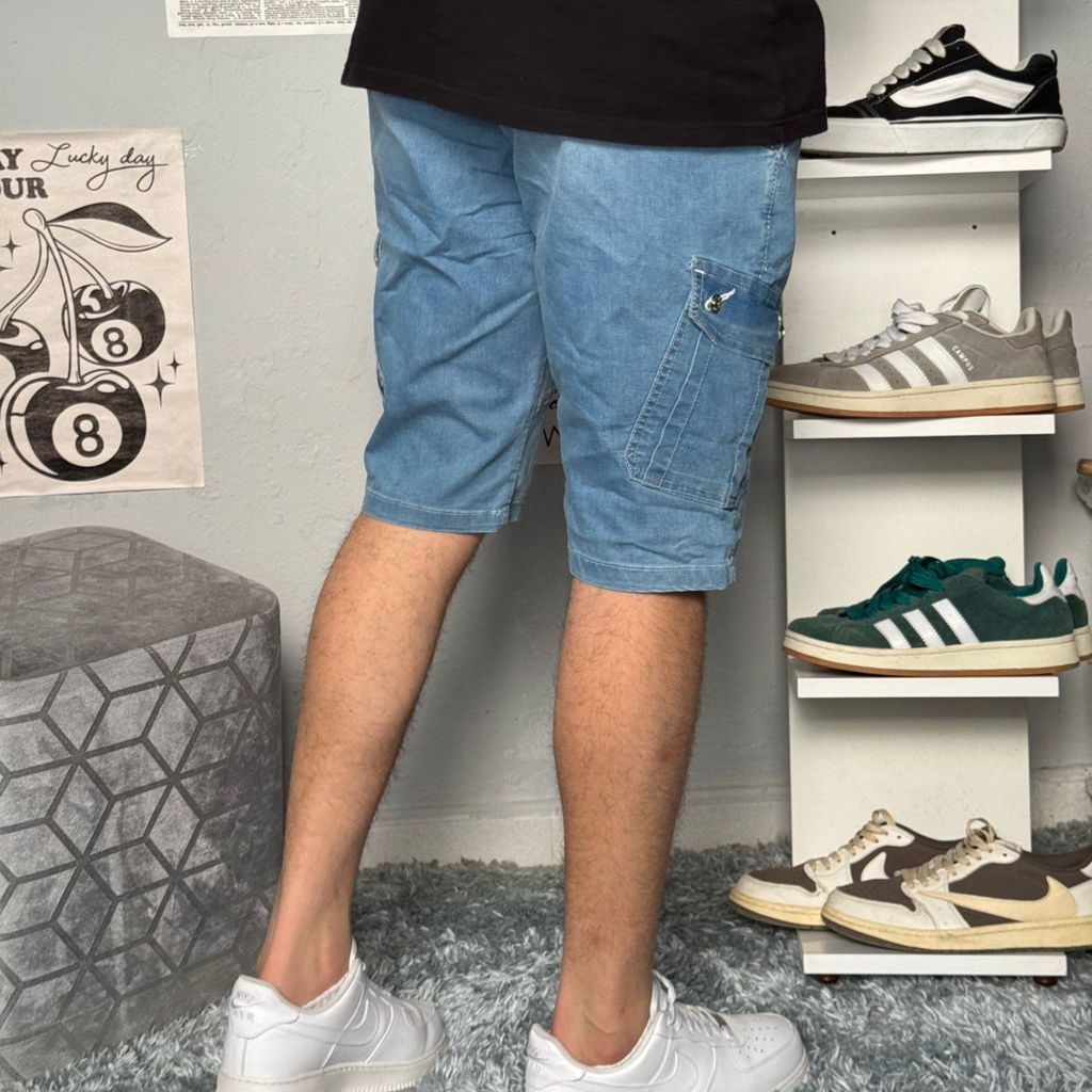 Short cargo confort en jean
