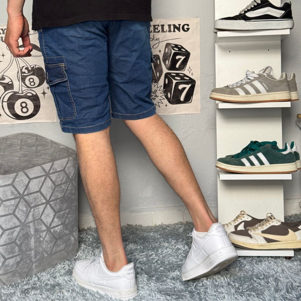 Short cargo en jean