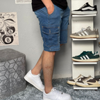 Short cargo en jean