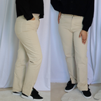 Jean straight avec fente Grande taille