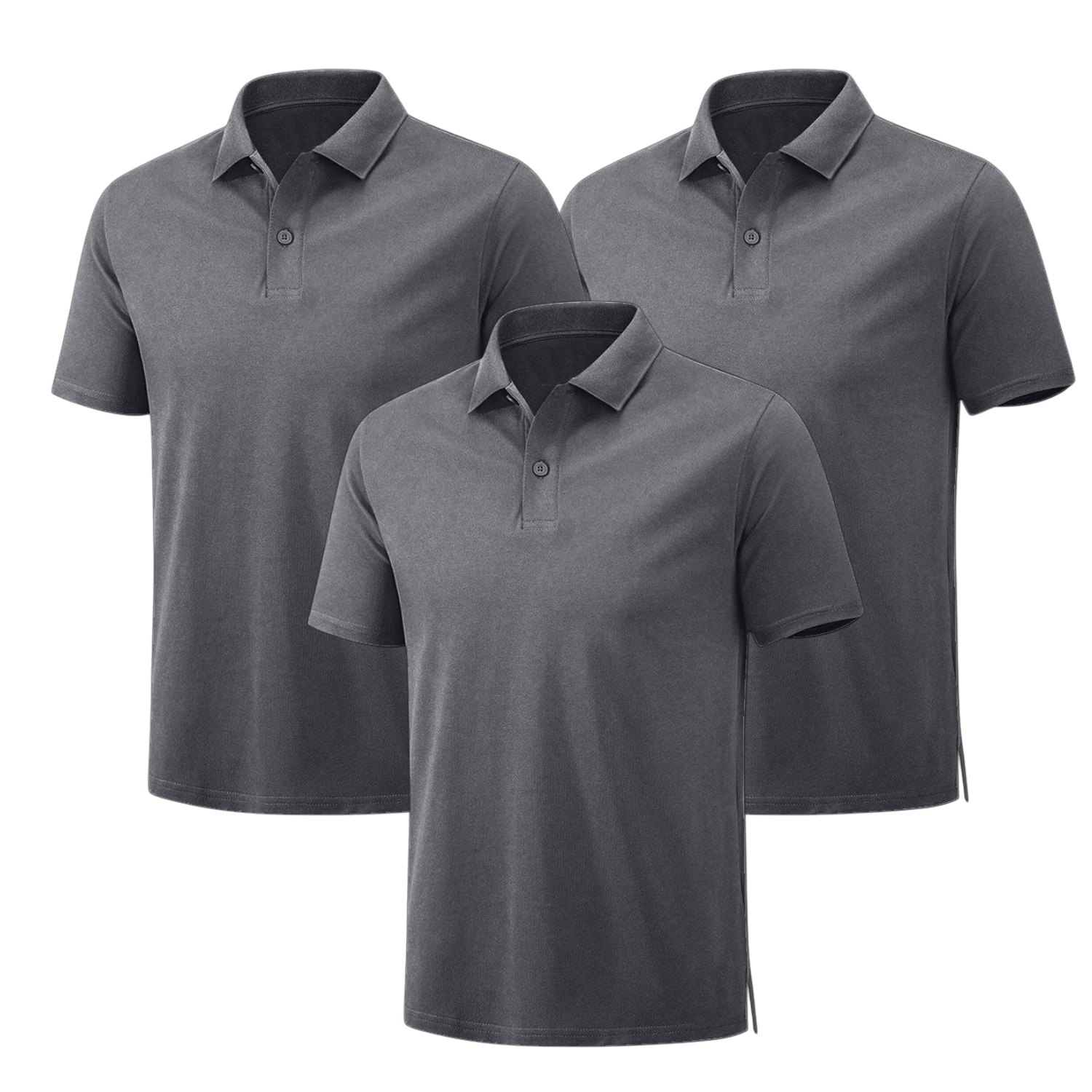 Lot de 3 Polos Homme Manches Courtes - Couleur Unique