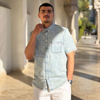 Chemise en Jeans Avec Manches Courtes