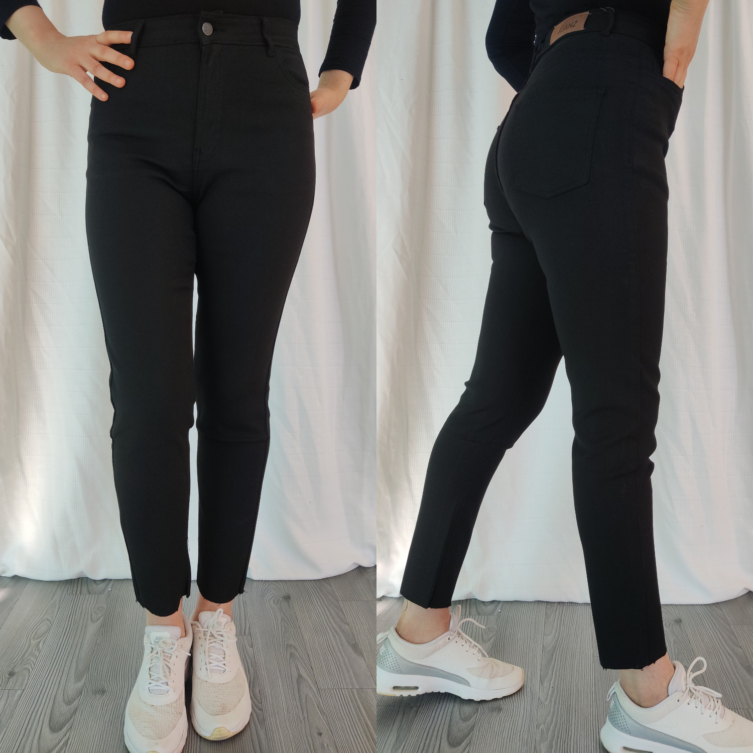 Série 8P Jean Mom fit moulant taille haute