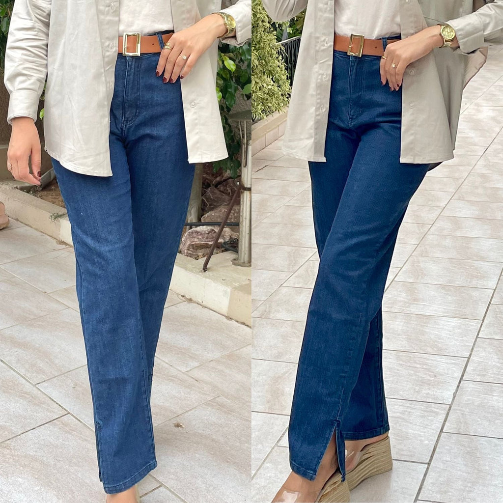 Jean straight avec fente