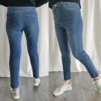 Jean Mom fit moulant taille haute